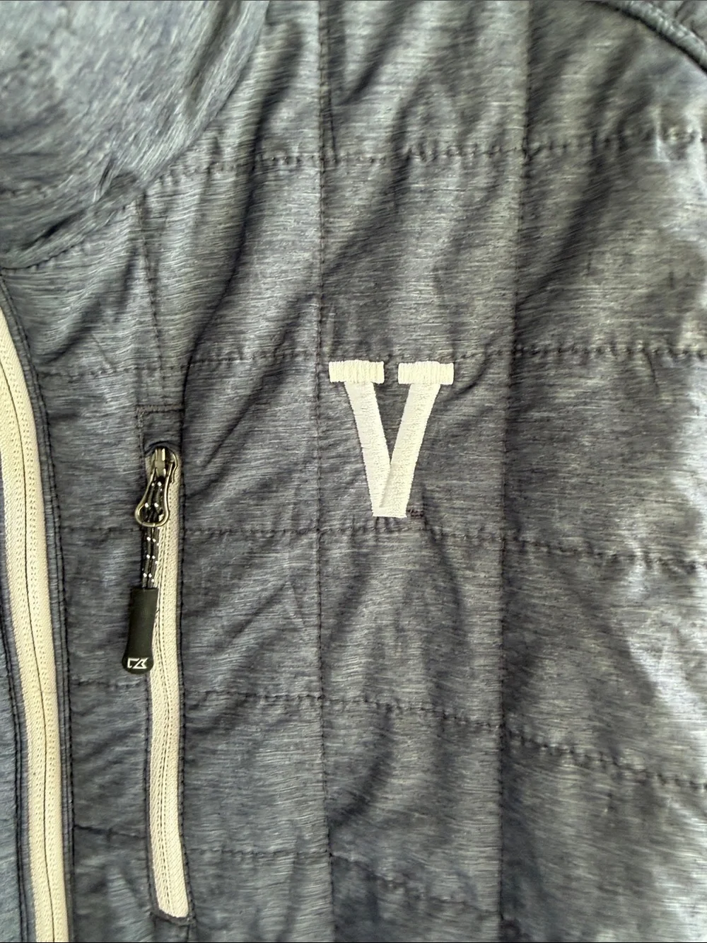 Cutter & Buck Quilted Navy Blue Vest with 'V' Chest Accent